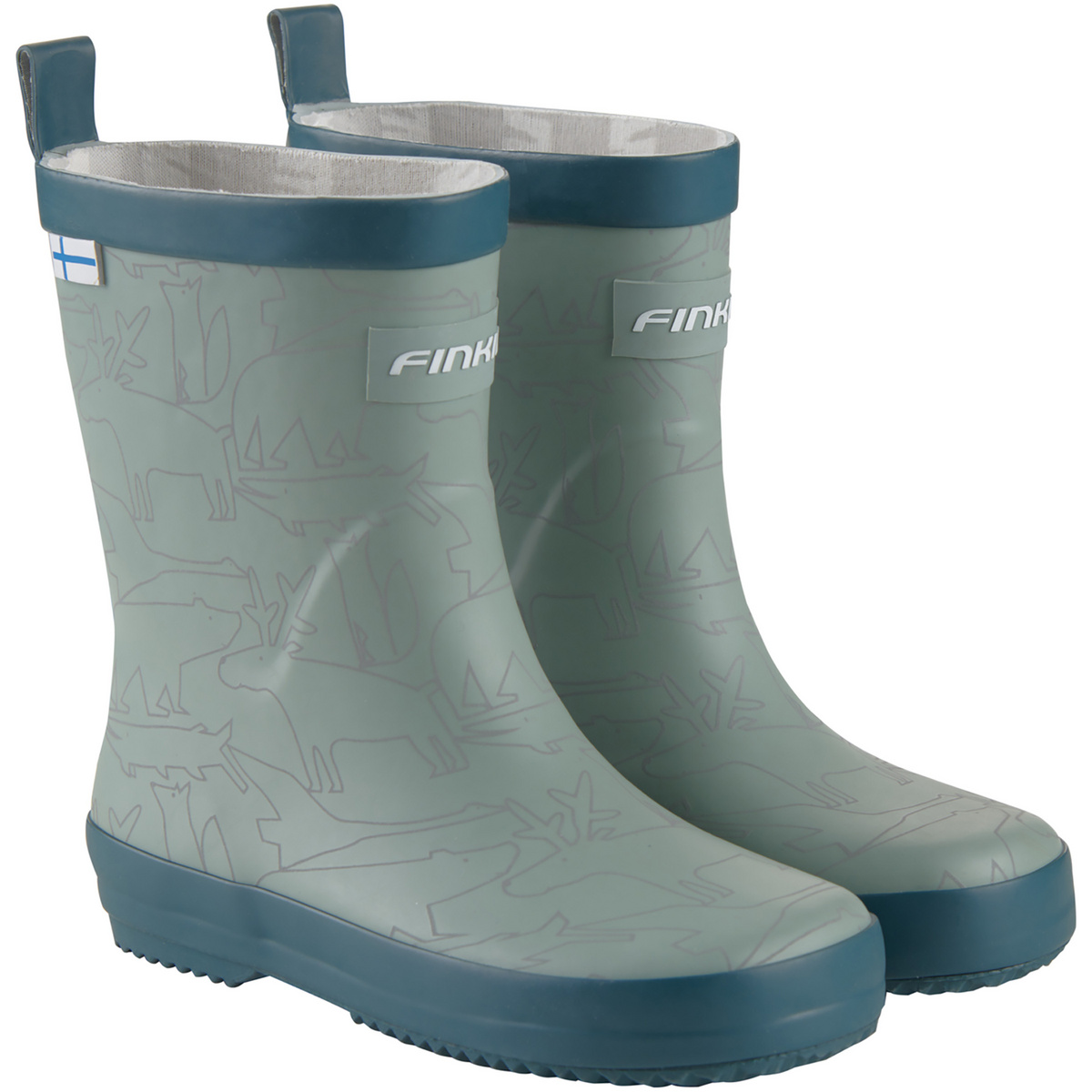 Finkid Kinder Kumi Gummistiefel (Größe 31, oliv)