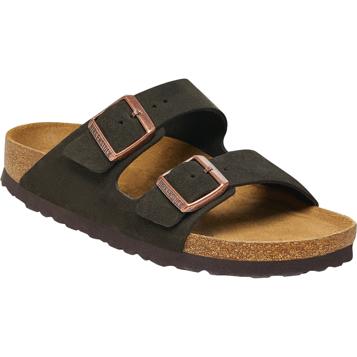Birkenstock Arizona Soft Footbed Suede Leather Sandalen (Größe 43, braun)