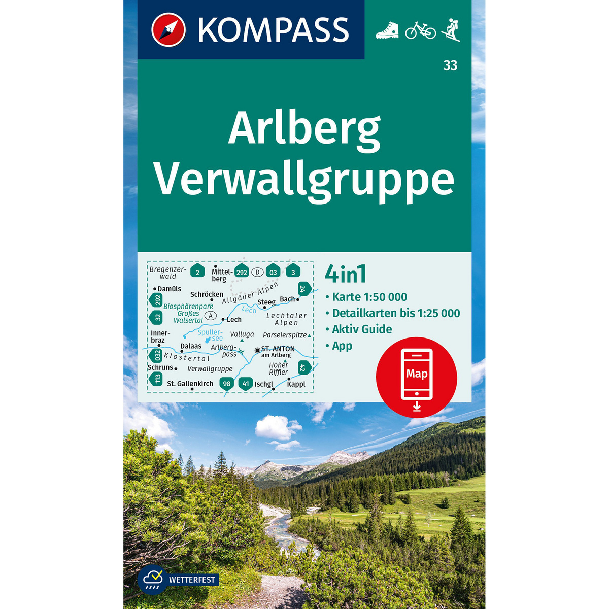 Image of Kompass Verlag WK 33 Arlberg - Nördliche Verwallgruppe