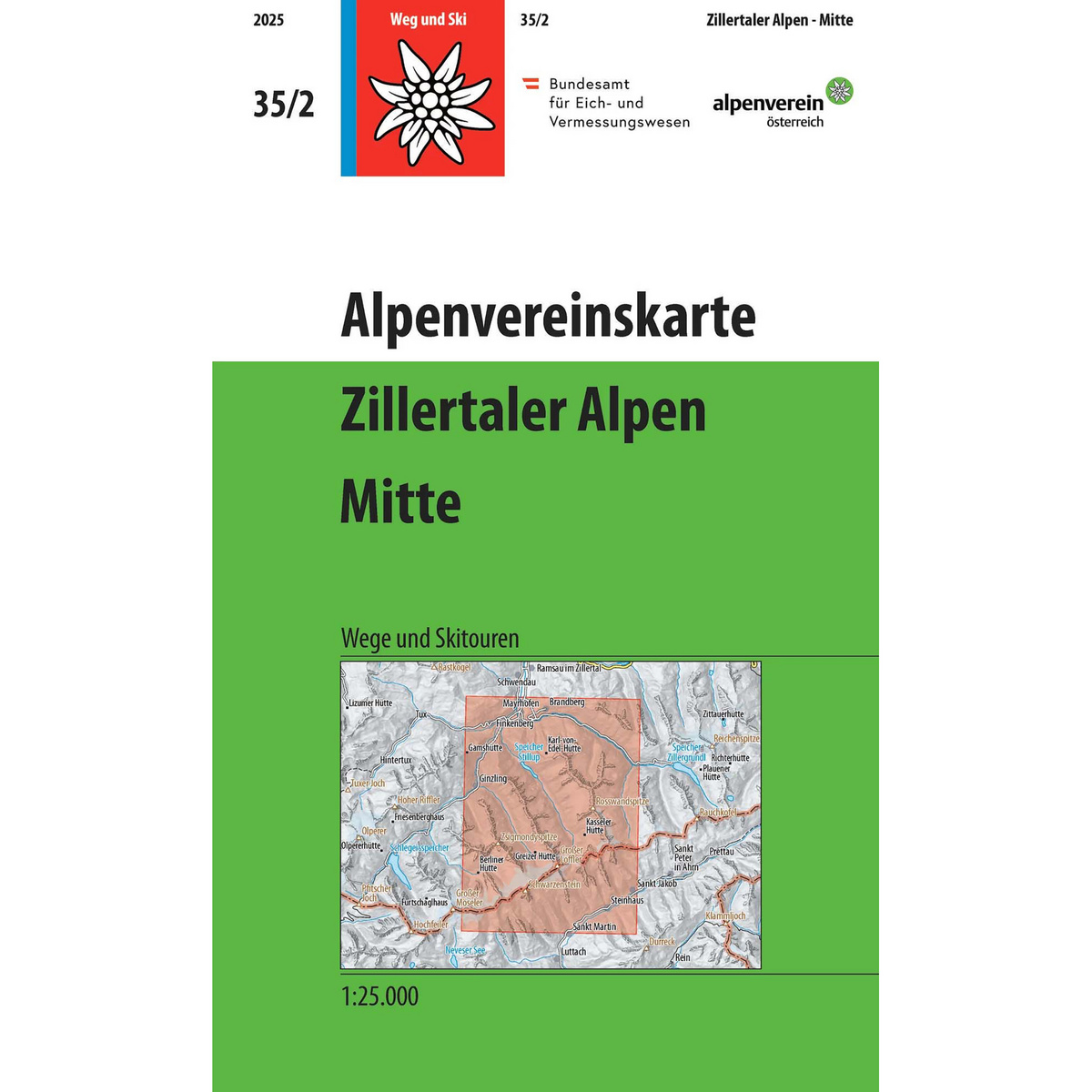 Image of DAV AV-Karte 35/2 Zillertaler Alpen Mitte