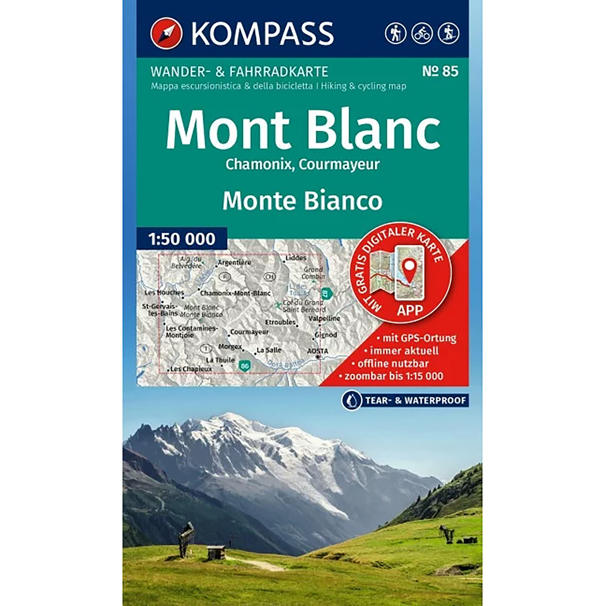 Image of Kompass Verlag WK 85 Mont Blanc