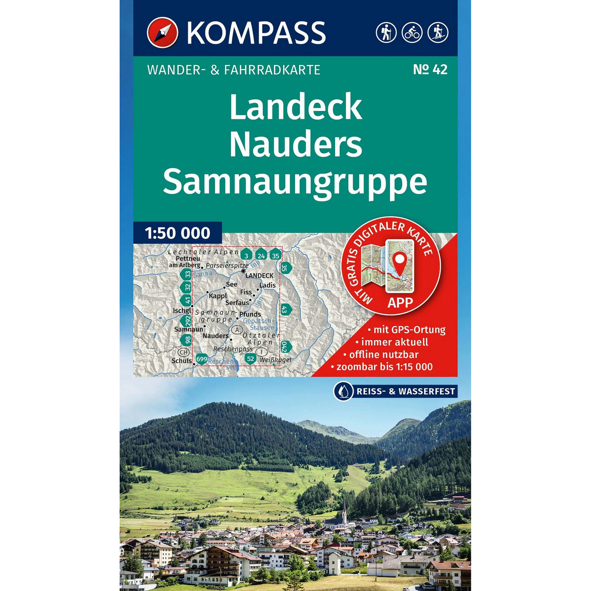 Image of Kompass Verlag WK 42 Landeck - Nauders - Samnaungruppe