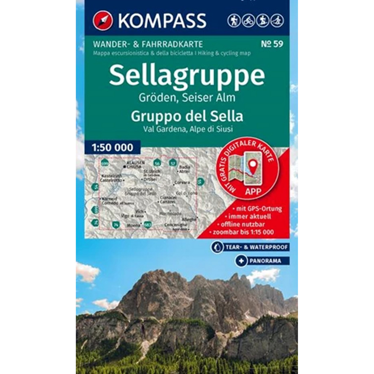 Image of Kompass Verlag WK 59 Sellagruppe - Gröden - Seiseralm