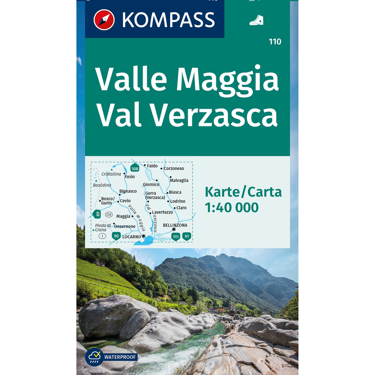Image of Kompass Verlag WK 110 Valle Maggia - Val Verzasca