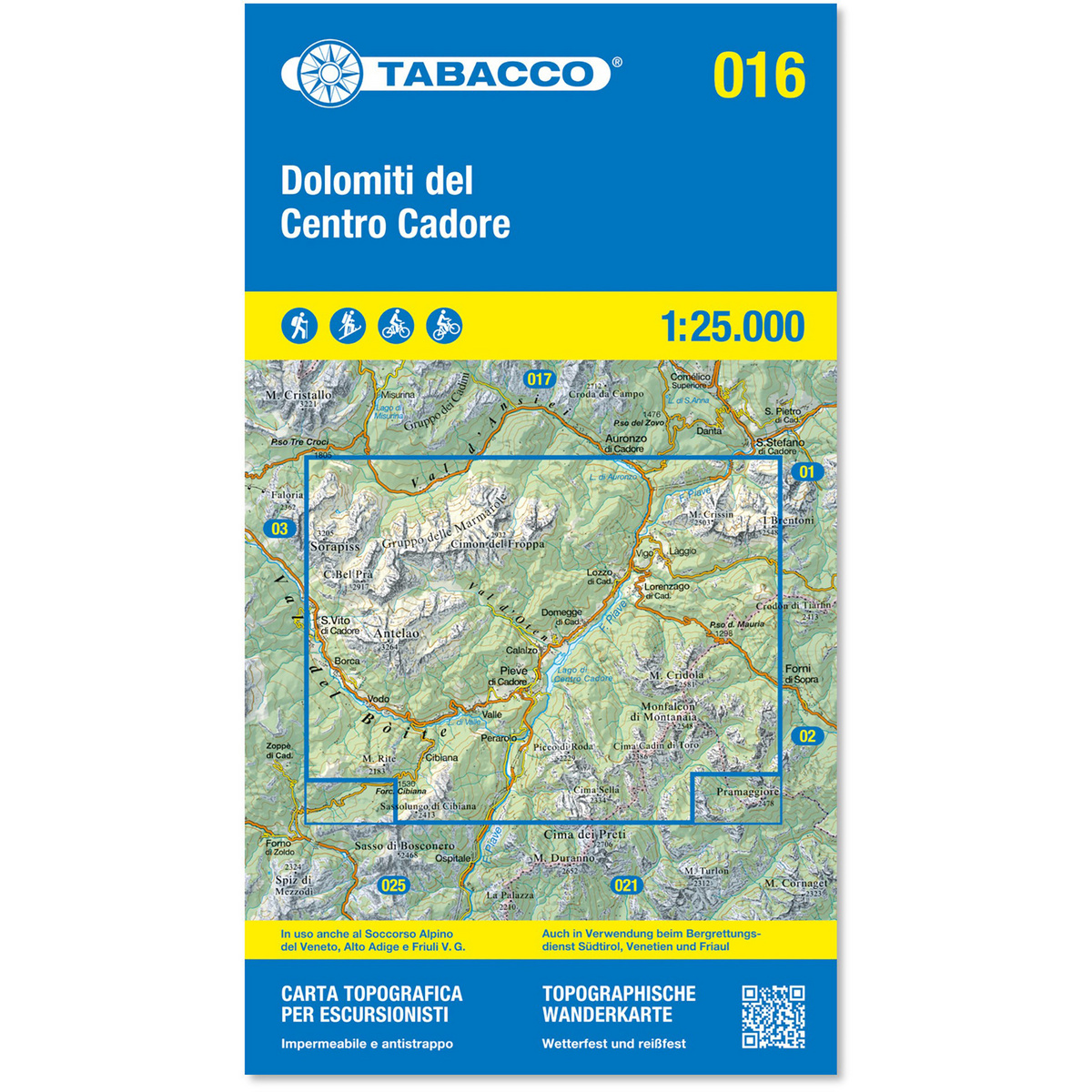 Image of Tabacco Dolomiti del Centro Cadore 016 Wanderkarte