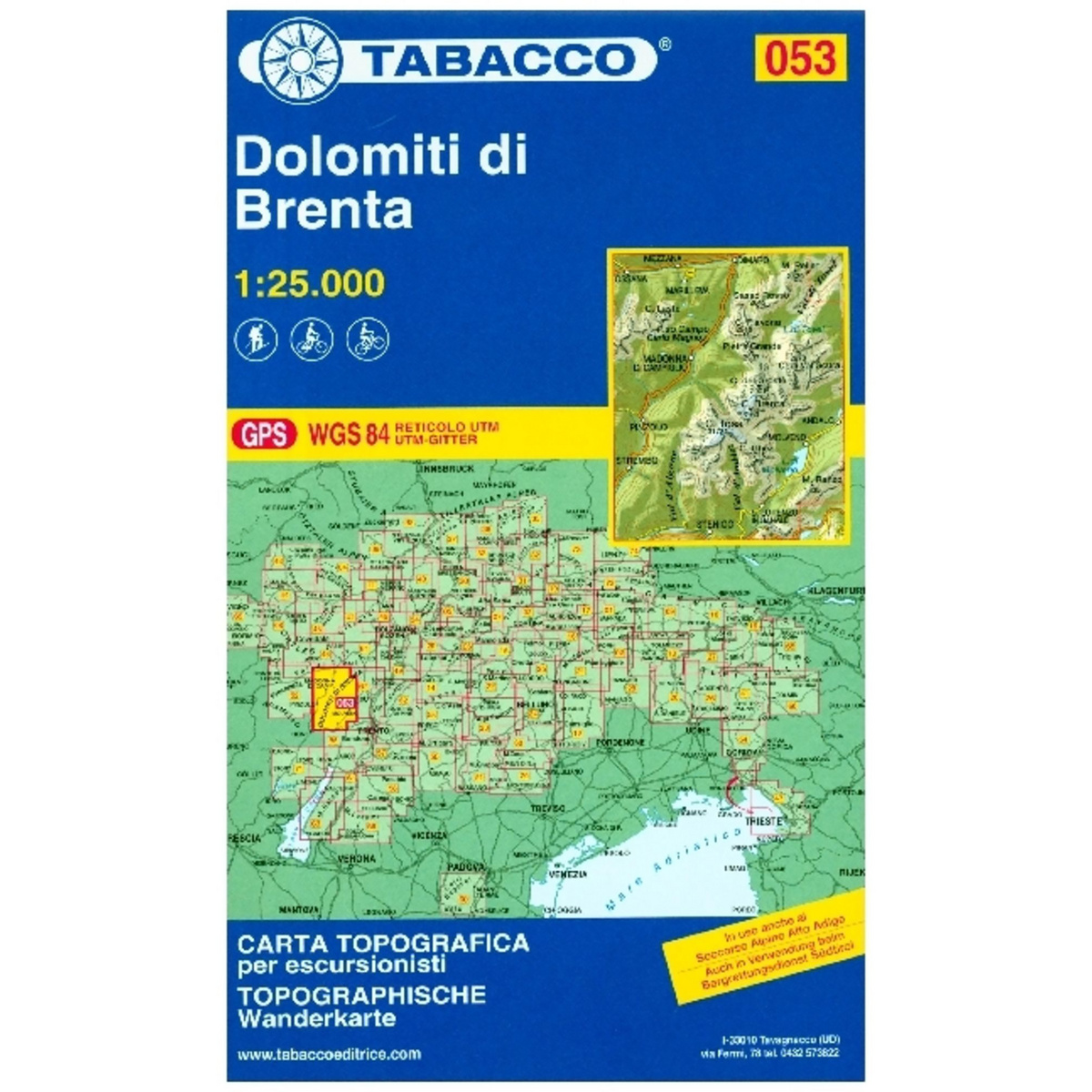 Image of Tabacco Dolomiti die Auronzo - Comelico 017 Wanderkarte