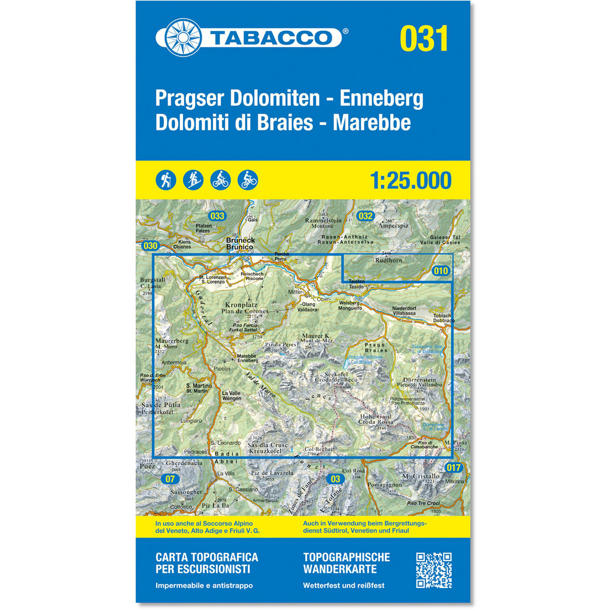 Tabacco Pragser Dolomiten - Enneberg 031 Wanderkarte (Größe One Size, Aufl. 2023)