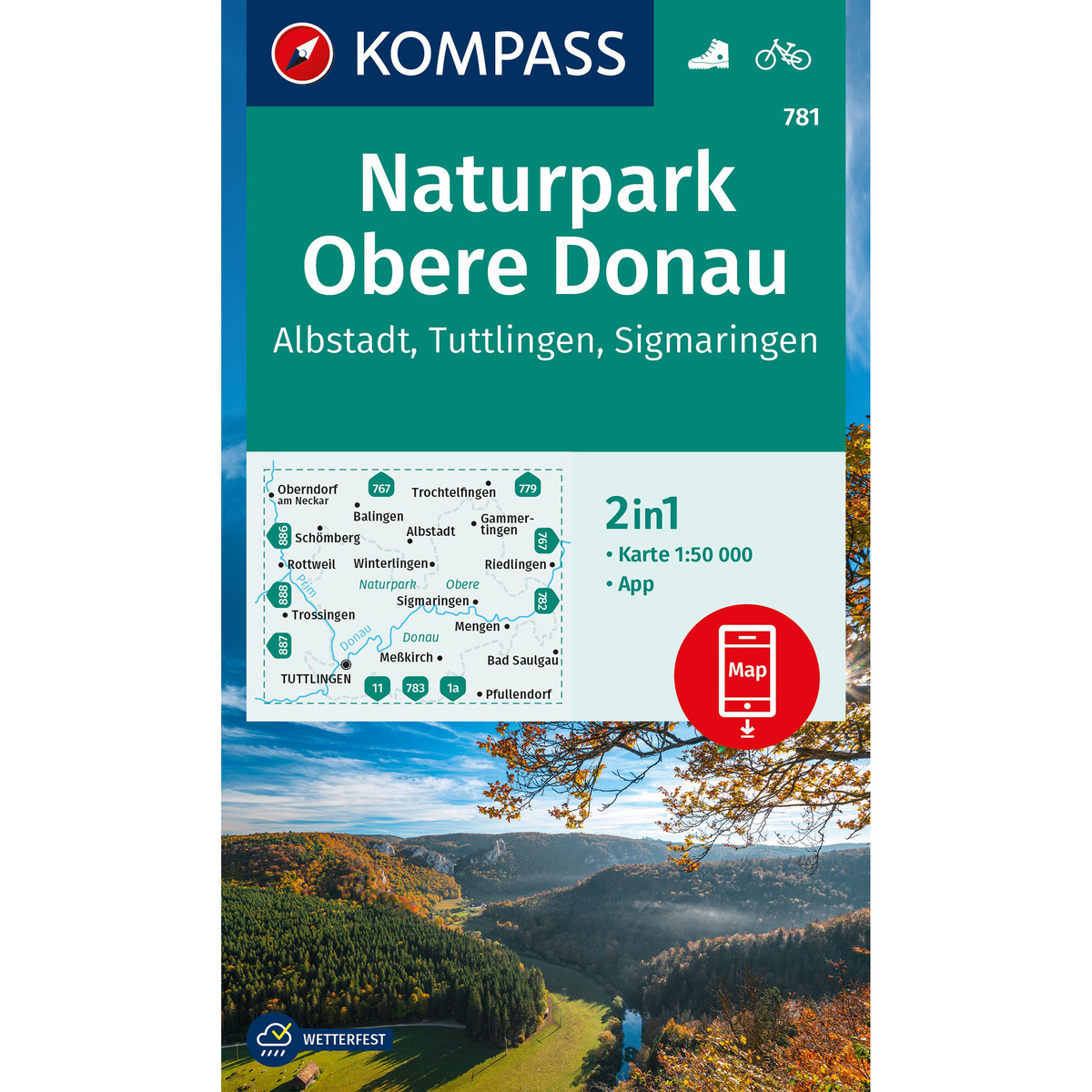 Image of Kompass Verlag WK 781 Naturpark Obere Donau