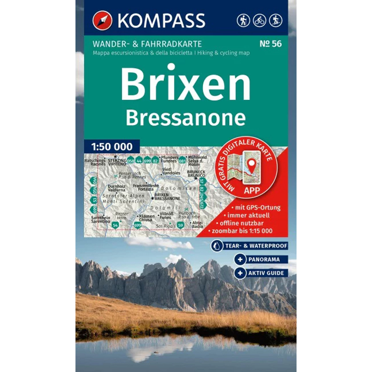 Image of Kompass Verlag WK 56 Brixen - Bressanone