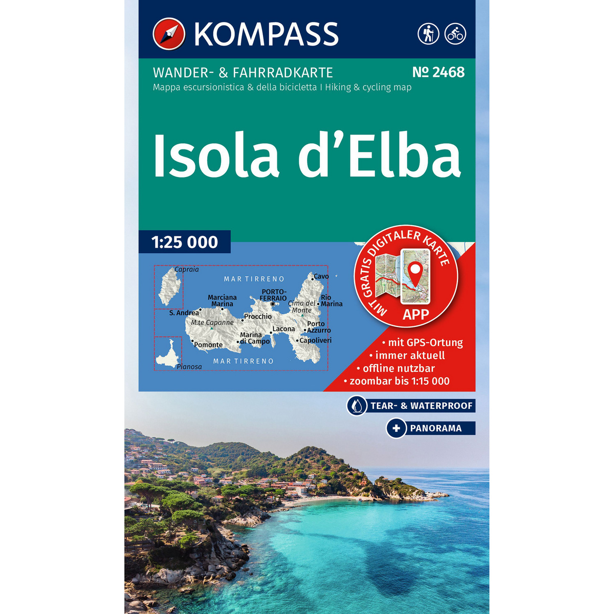 Image of Kompass Verlag WK 2468 Isola d'Elba