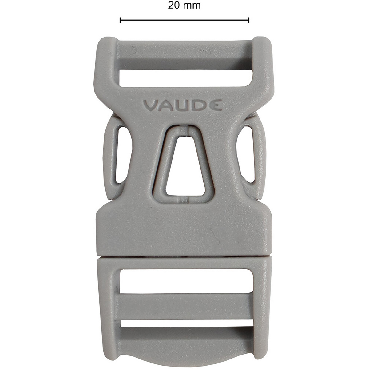 Vaude Steckschnalle 20mm Single Adjust (Größe ONE SIZE, grau)