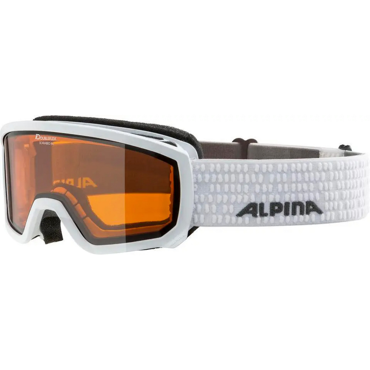 Alpina Kinder Scarabeo Doubleflex Skibrille (Größe S, weiss)