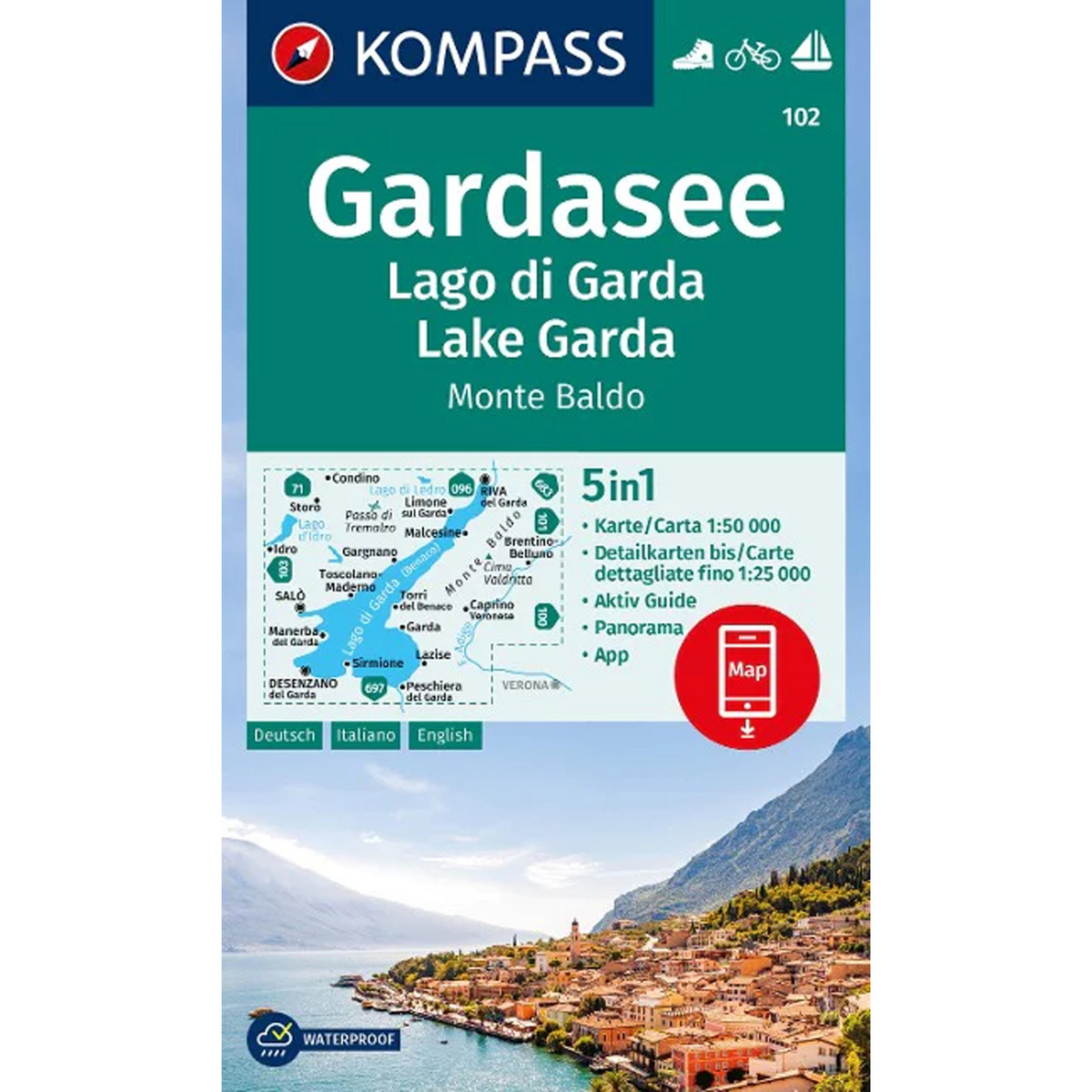 Image of Kompass Verlag WK 102 Gardasee - Lago di Garda