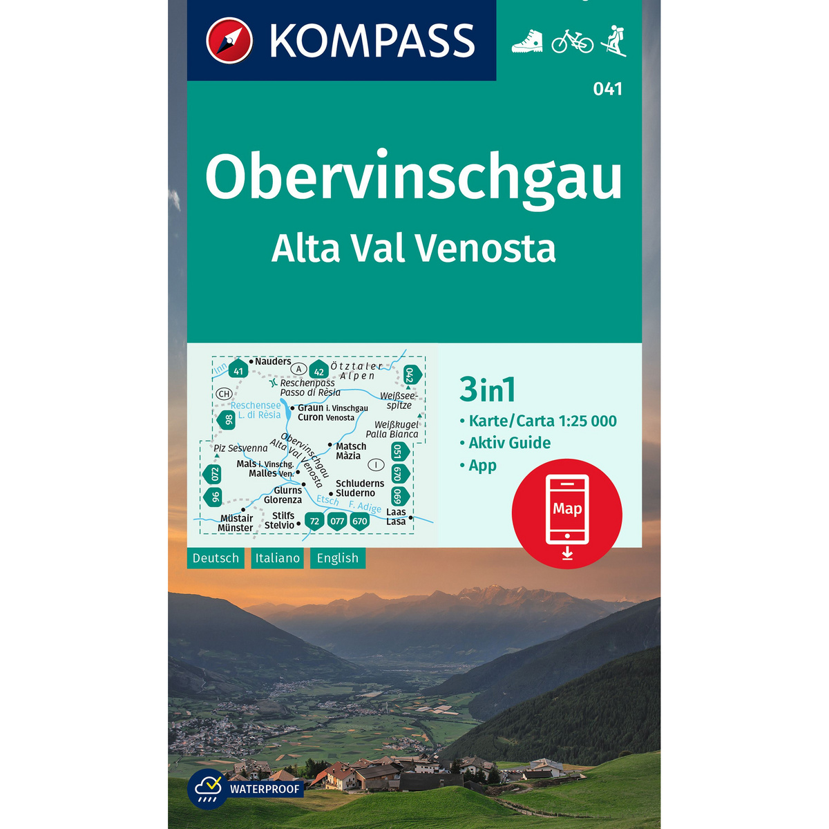 Kompass Verlag WK 041 Obervinschgau (Größe One Size, 3. Aufl. 2023)