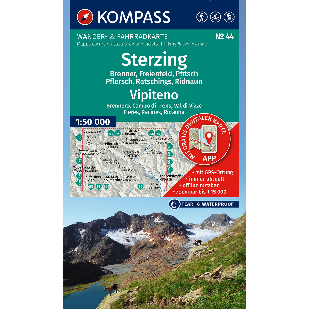 Image of Kompass Verlag WK 44 Sterzing - Vipiteno