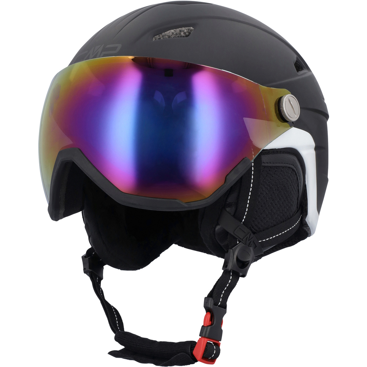 CMP Kinder WJ-2 Visier Helm (Größe 52-54CM, schwarz)