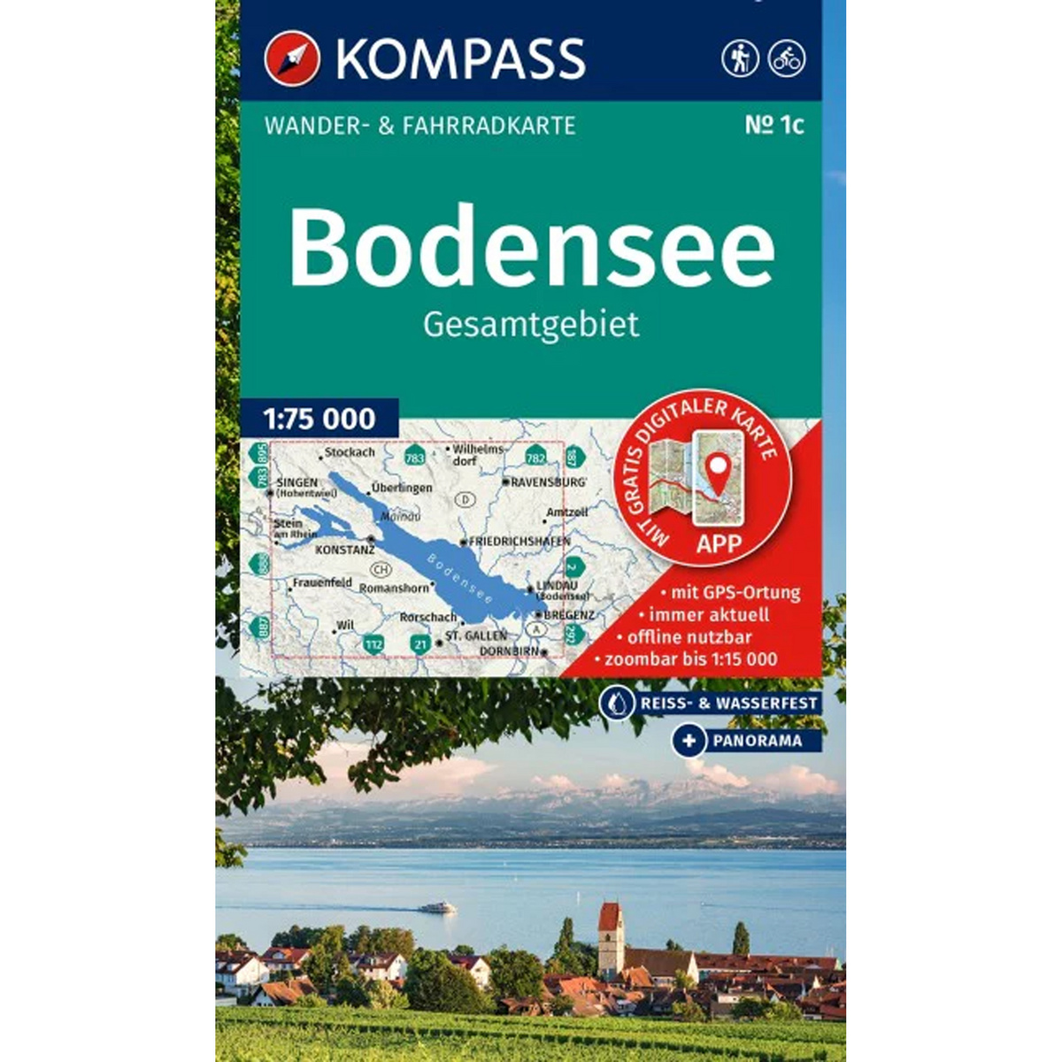 Image of Kompass Verlag WK 1c Bodensee Gesamtgebiet