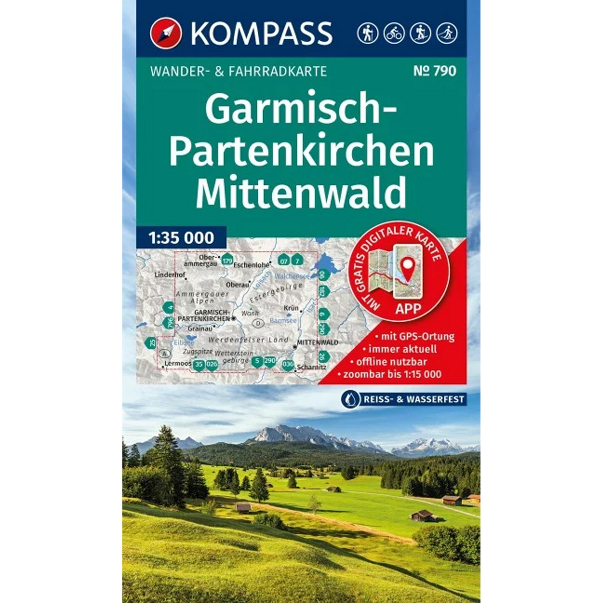 Image of Kompass Verlag WK 790 Garmisch-Partenkirchen / Mittenwald