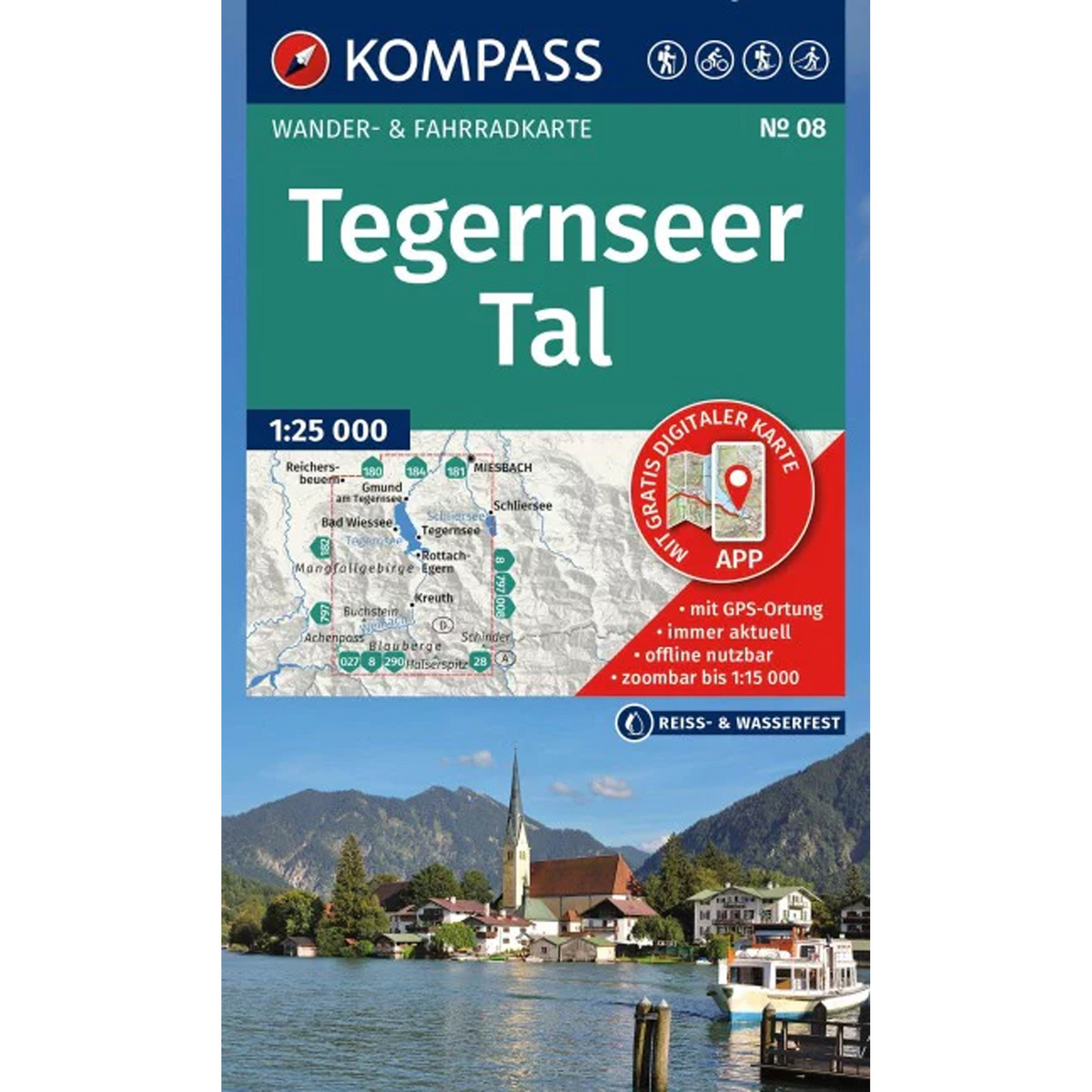 Image of Kompass Verlag WK 08 Tegernseer Tal