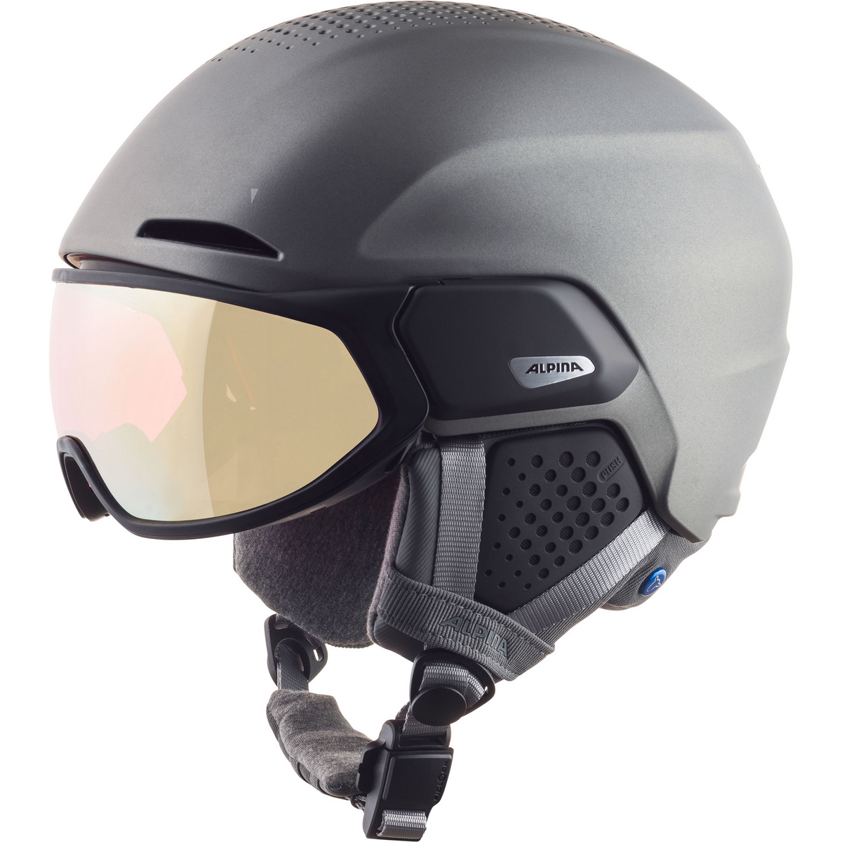 Alpina Alto QV Visierhelm (Größe 51-55CM, grau)