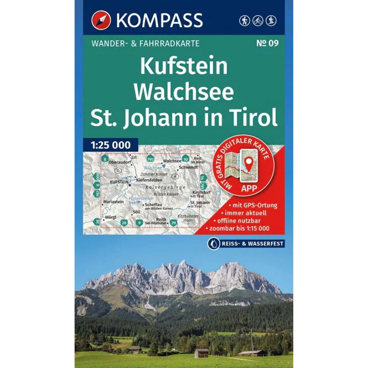 Image of Kompass Verlag WK 09 Kufstein - Walchsee - St. Johann in T.