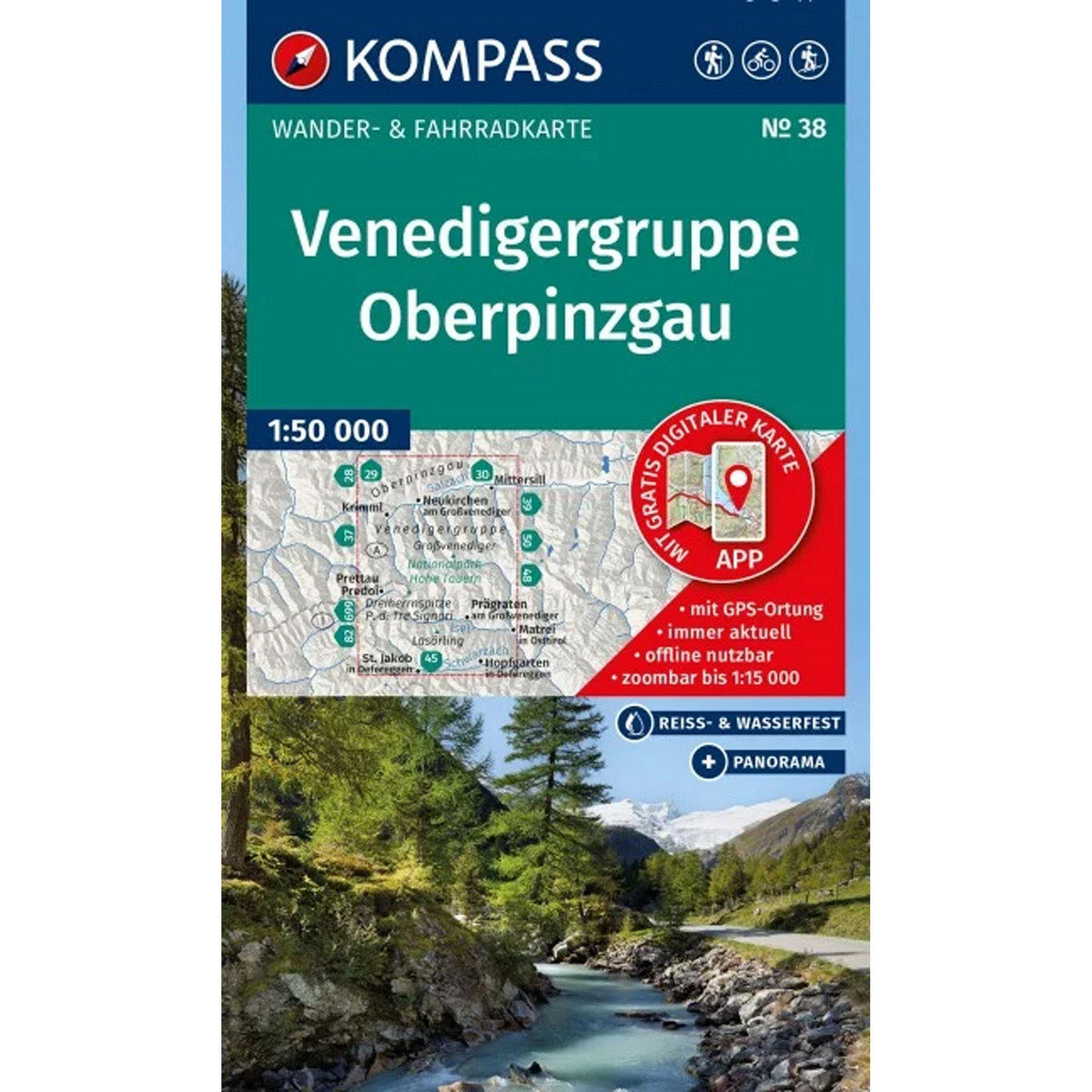 Image of Kompass Verlag WK 38 Venedigergruppe - Oberpinzgau