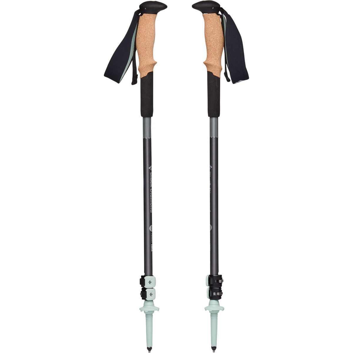 Black Diamond Bâtons de trekking Pursuit Shock (taille 100-125cm, Gris)