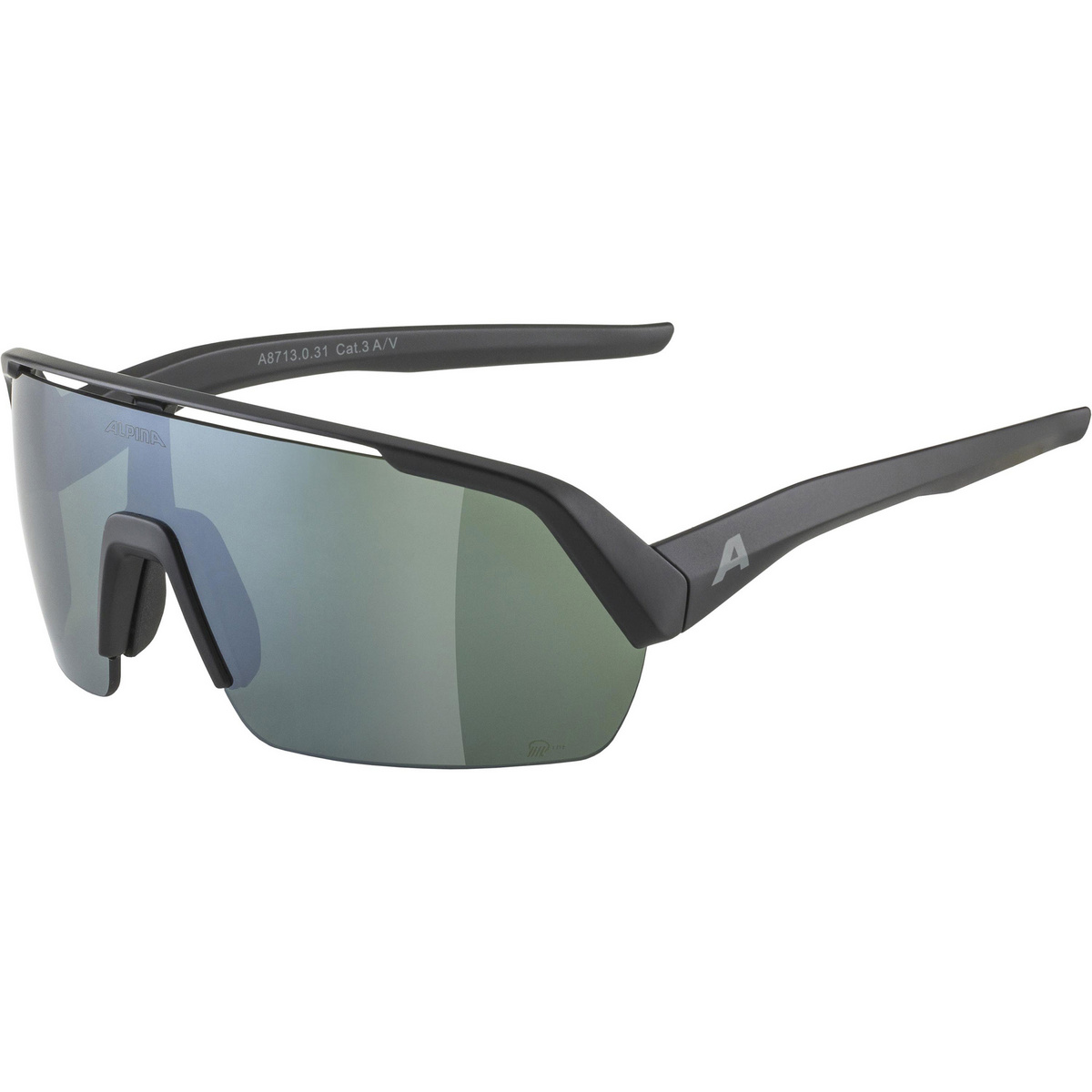 Alpina Lunettes de sport Turbo HR Q-Lite (taille ONE SIZE, Noir)