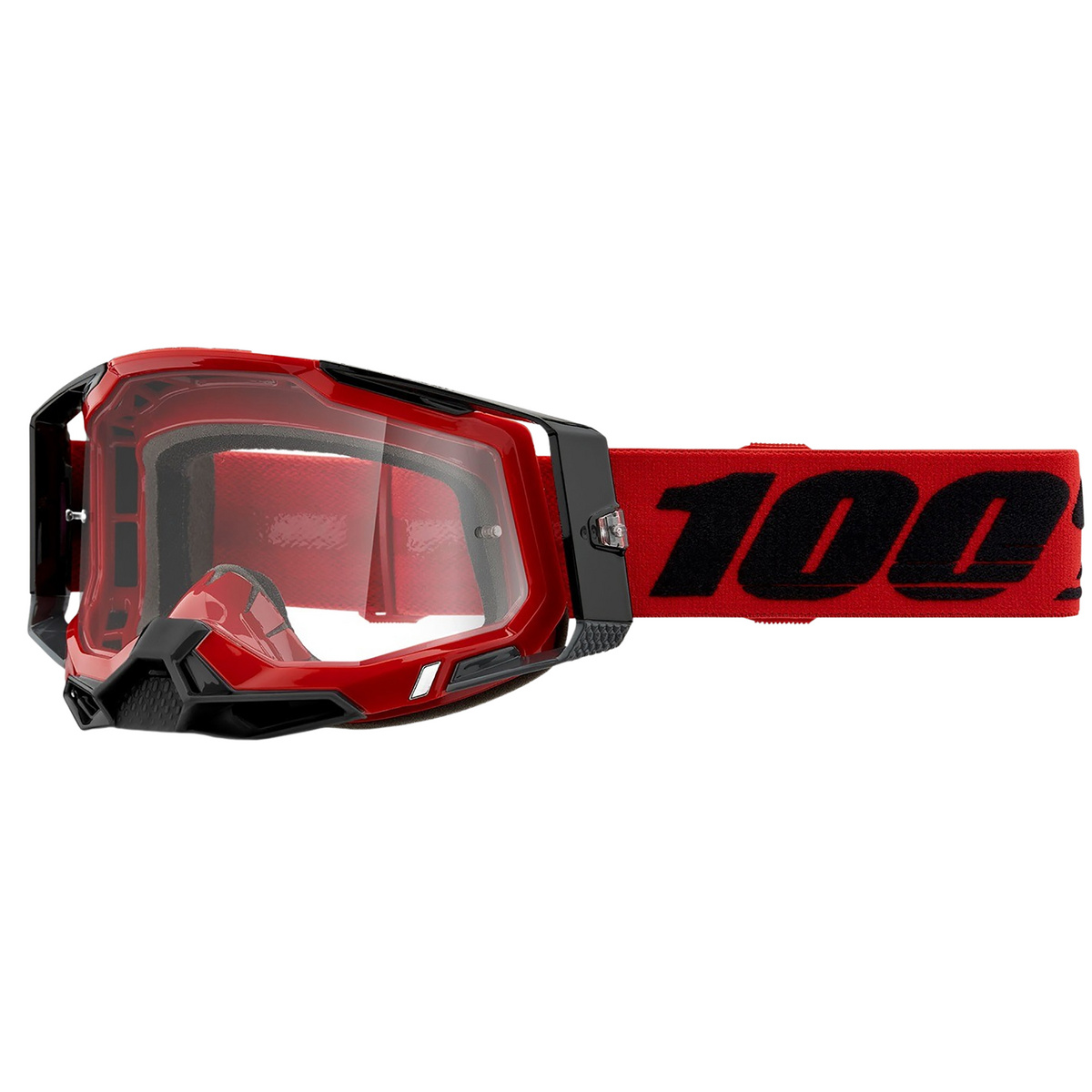100% Racecraft 2 MTB Clear Lens Sportbrille (Größe One Size, rot)