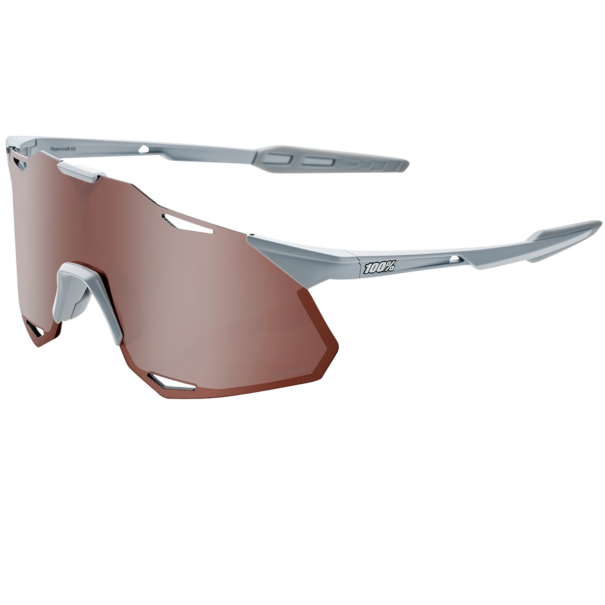 100% Hypercraft XS Hiper Sportbrille (Größe One Size, grau)