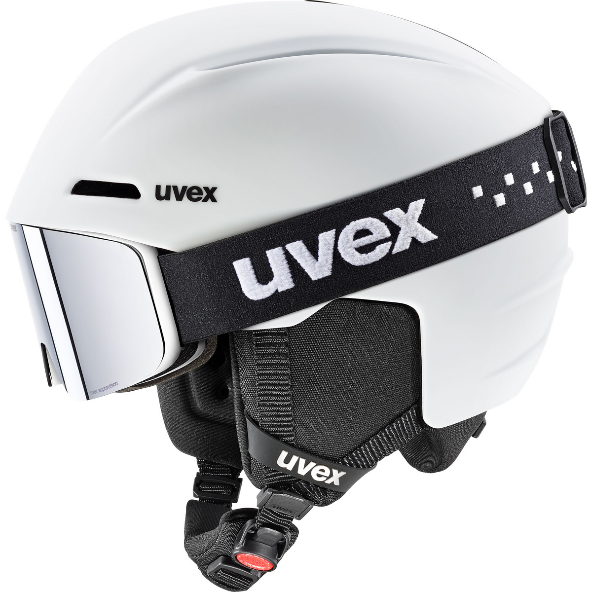 Uvex Enfants Casque de ski Viti Set (taille 51-55CM, Blanc)