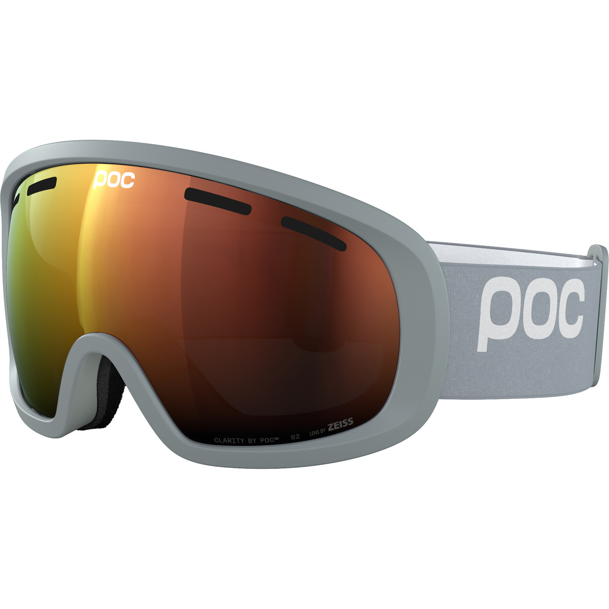 POC Fovea Mid Granite Grey Goggle partly sunny orange