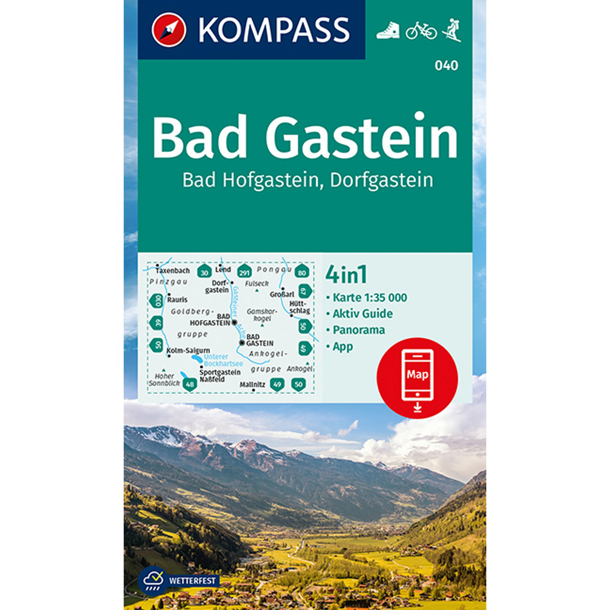 Image of Kompass Verlag WK 040 Badgastein - Hofgastein
