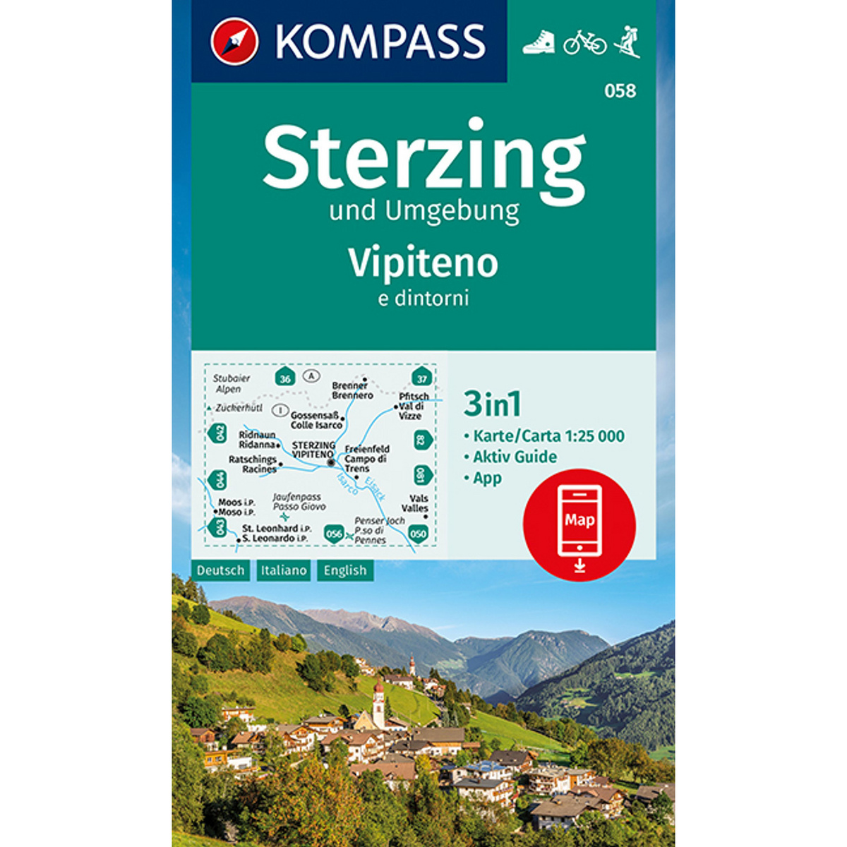 Image of Kompass Verlag WK 58 Sterzing und Umgebung