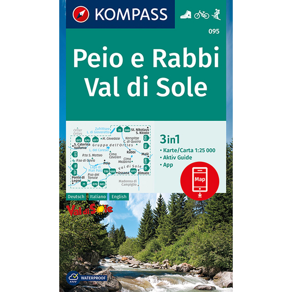Image of Kompass Verlag WK 095 Peio e Rabbi, Val di Sol
