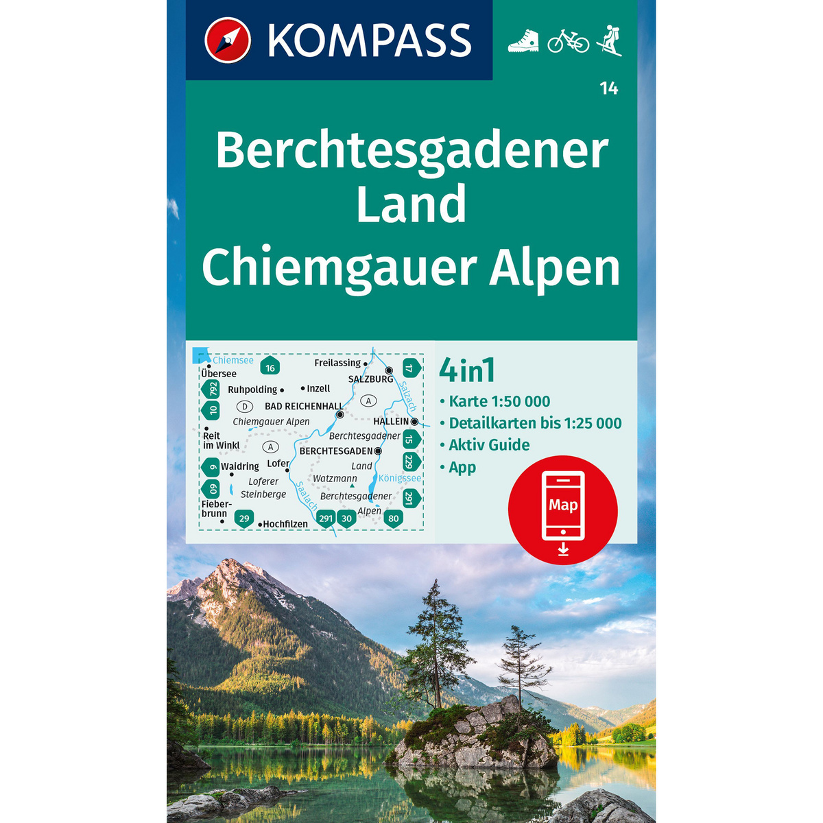 Image of Kompass Verlag WK 14 Berchtesgadener Land - Chiemgauer Alpen