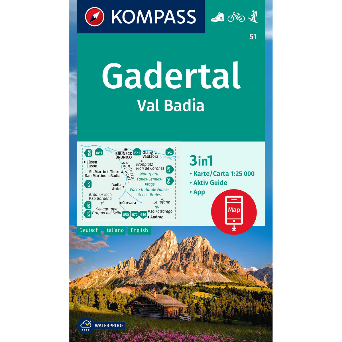 Image of Kompass Verlag WK 51 Gadertal - Val Badia