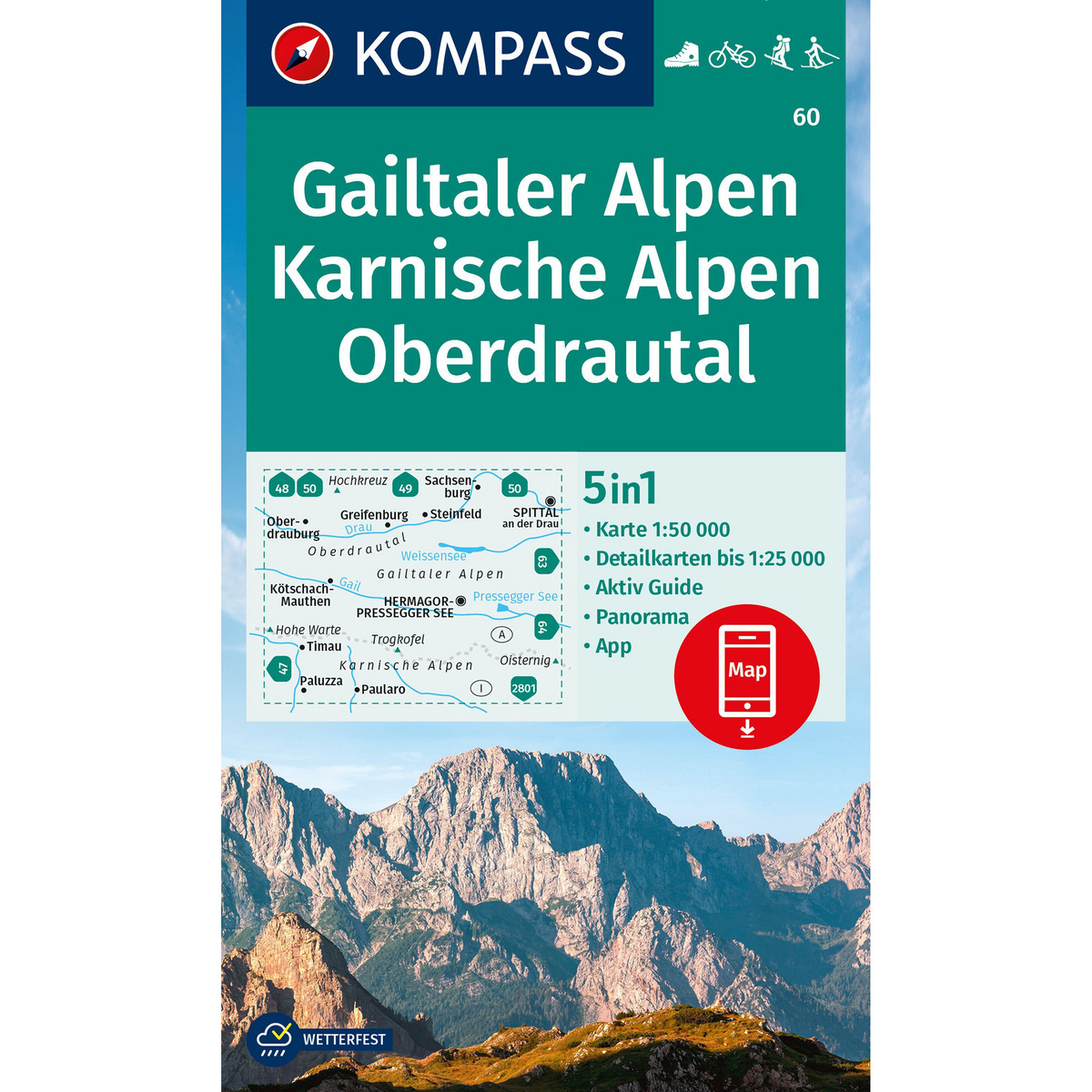 Image of Kompass Verlag WK 60 Gailtaler Alpen - Karnische Alpen - Oberdrau