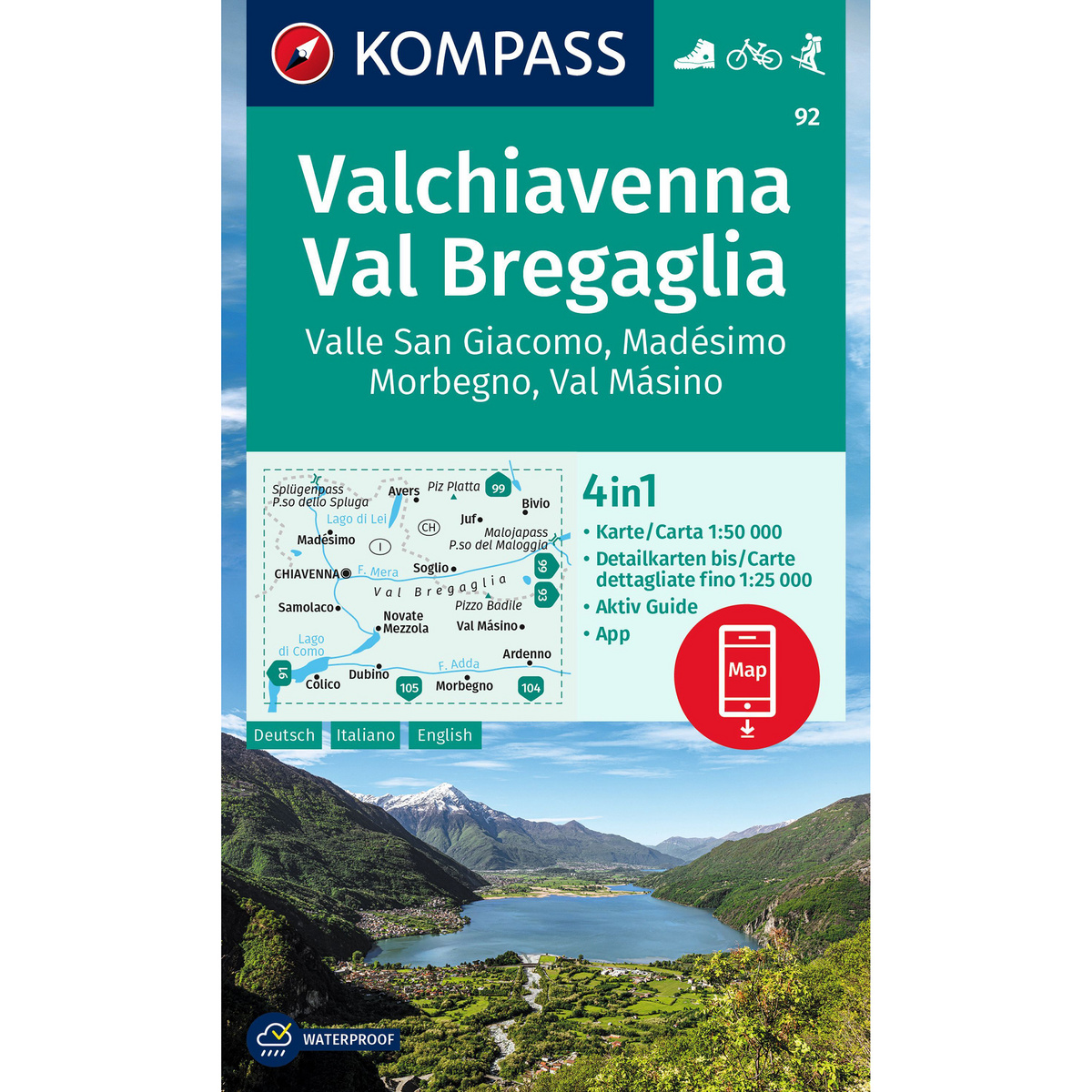 Image of Kompass Verlag WK 92 Chiavenna / Val Bregaglia