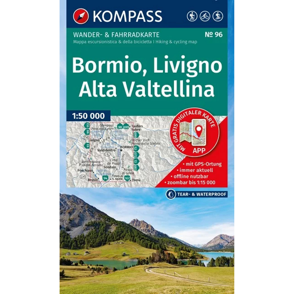 Image of Kompass Verlag WK 96 Bormio - Livigno - Valtellina