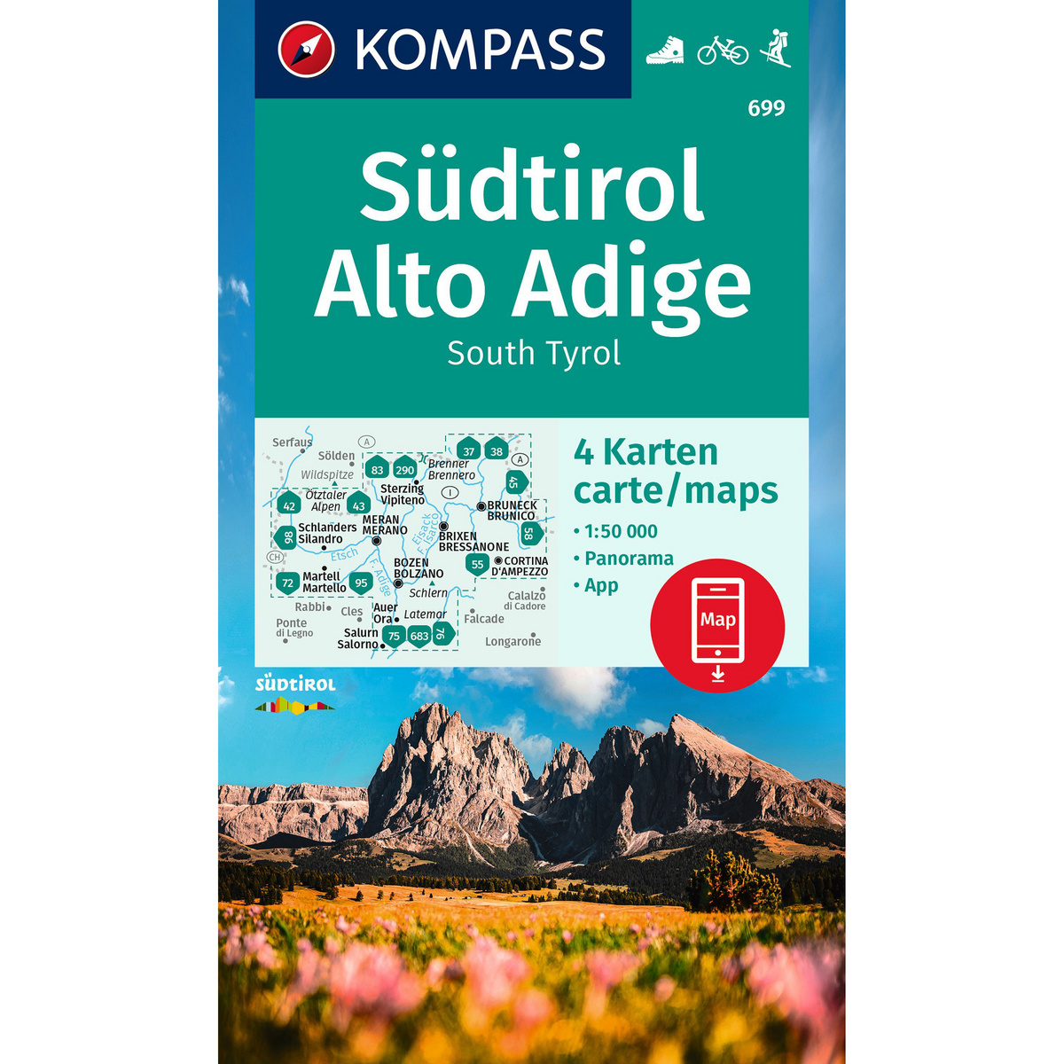 Kompass Verlag WK 699 Südtirol Alto Adige Karten-Set (Größe One Size)