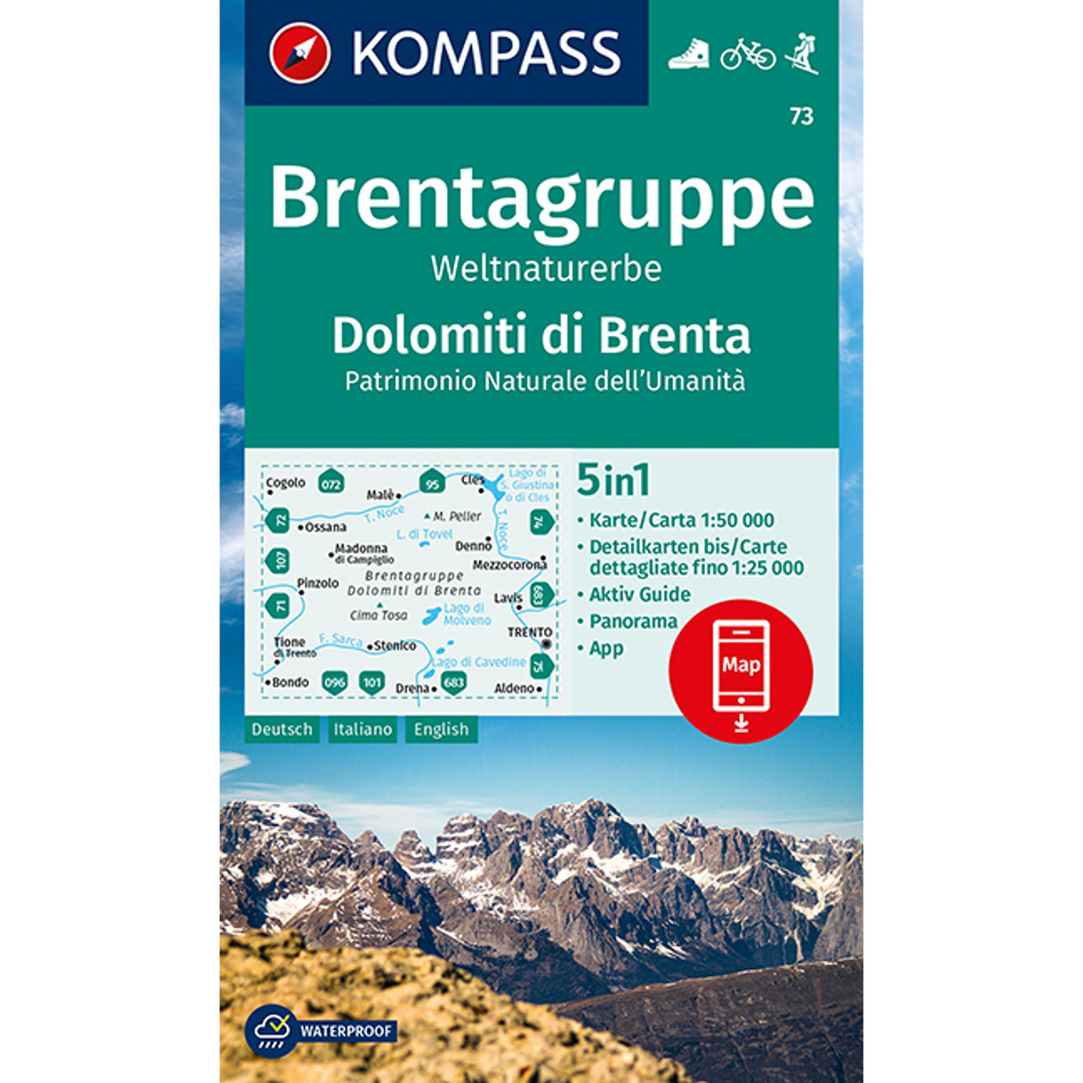 Image of Kompass Verlag WK 073 Brentagruppe - Dolomiti di Brenta