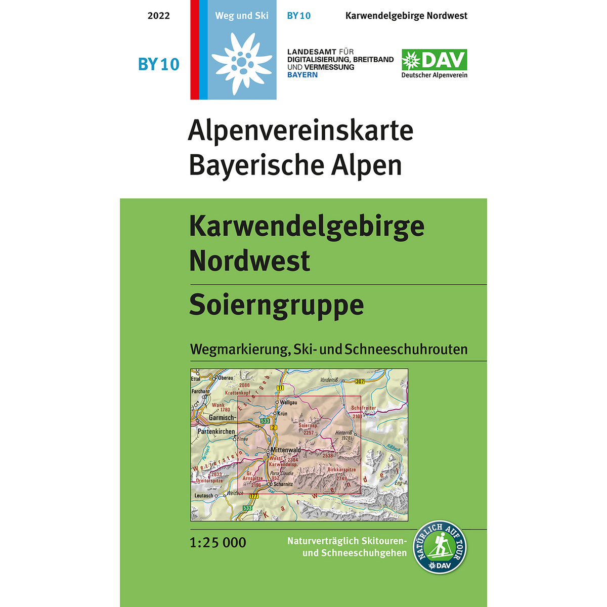 DAV AV-Karte BY 10 Karwendelgebirge Nordwest, Soiern (Größe One Size, Aufl. 2022)