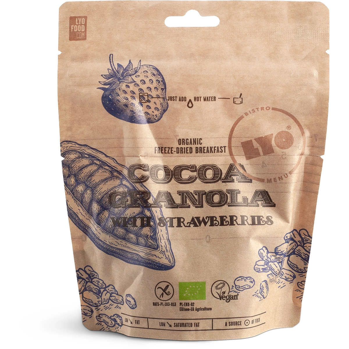 Image of Lyofood Granola al cacao biologica con fragole
