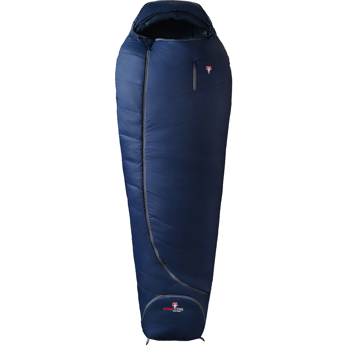 Grüezi Bag Sac de couchage Biopod Wolle Zero XL (taille max. 185cm, Bleu)