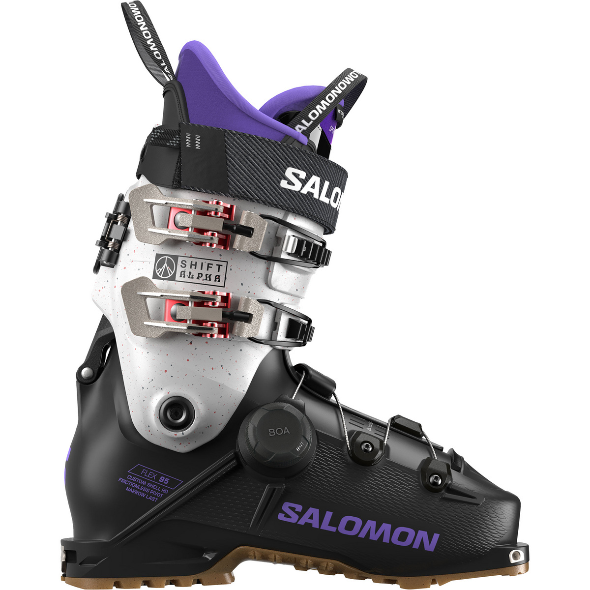 Salomon Donna Scarponi da freeride Shift Alpha Boa 95 (Taglia 39.5 , Nero)