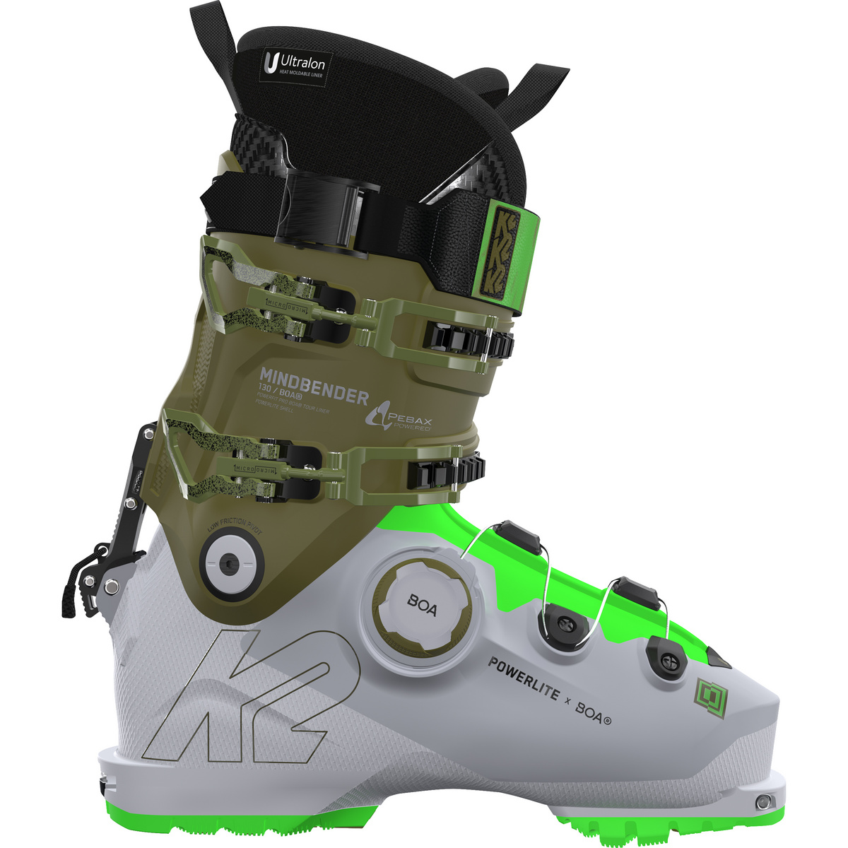 K2 Herren Mindbender 130 Boa Freerideskischuhe (Größe 40, oliv)