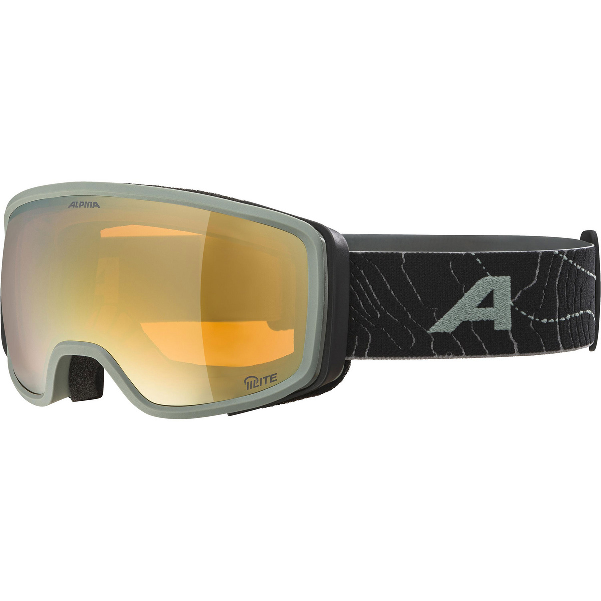 Alpina Bivio Q-Lite Skibrille (Größe One Size, oliv)