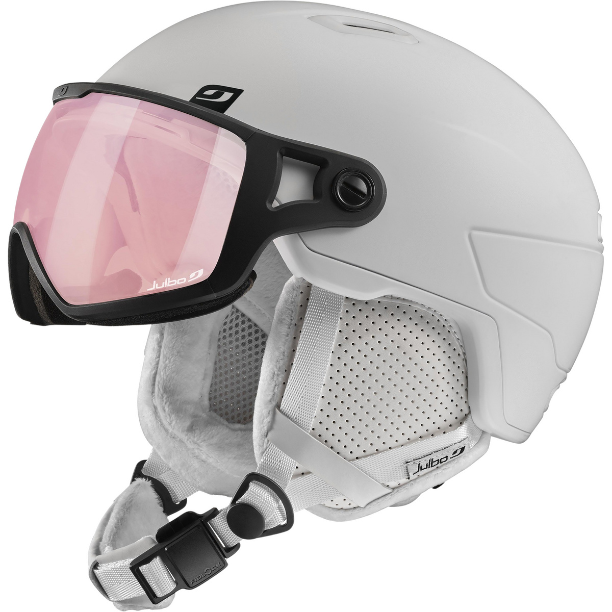 Julbo Damen Globe Reactiv 1-3 High Contrast Visierhelm (Größe 54-58CM, weiss)