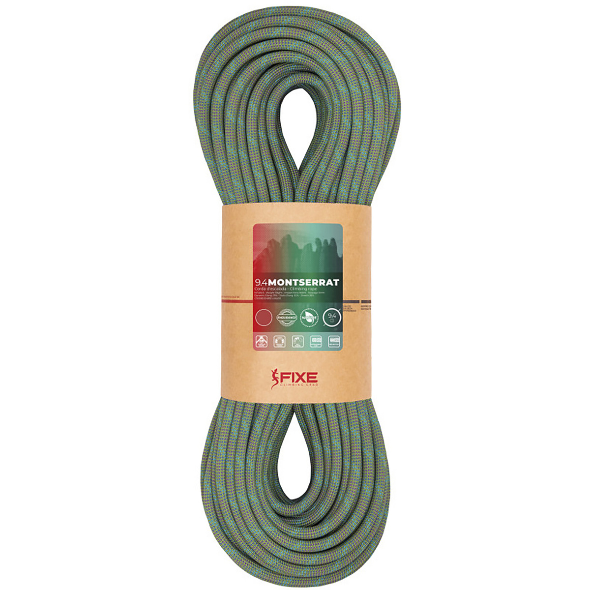 Fixe Corde d'escalade Montserrat 9.4 (taille 60M, Vert)